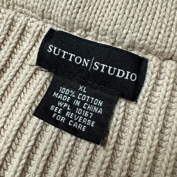 Sutton Studio Bloomingdale’s 100% cotton ribbed knit button down cardigan XL - Picture 3 of 10